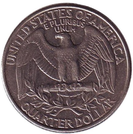 Монета 25 центов. 1993 (D) год, США. Вашингтон. Монета 25 центов. 1993 (D) год, США. Вашингтон.