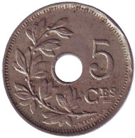 Монета 5 сантимов. 1922 год, Бельгия. (Belgique). Монета 5 сантимов. 1922 год, Бельгия. (Belgique).
