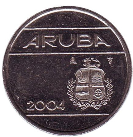 Монета 25 центов. 2004 год, Аруба. Монета 25 центов. 2004 год, Аруба.