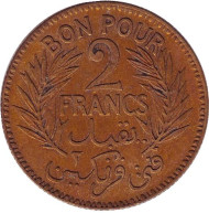 Монета 2 франка. 1921 год, Тунис. Монета 2 франка. 1921 год, Тунис.