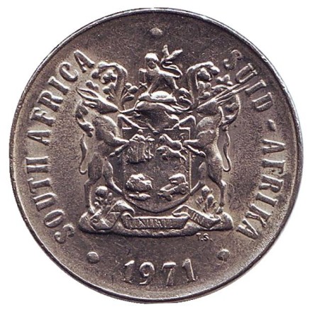 Монета 50 центов. 1971 год, ЮАР. Цветы.