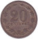 Монета 20 сентаво. 1921 год, Аргентина.