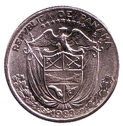 Монета 1/10 бальбоа. 1983 год, Панама. UNC. Васко Нуньес де Бальбоа.