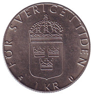 Монета 1 крона. 1984 год, Швеция. Монета 1 крона. 1984 год, Швеция.