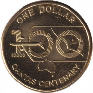 Монета 1 доллар. 2020 год, Австралия. 100 лет Авиакомпании "Qantas Airways". Монета 1 доллар. 2020 год, Австралия. 100 лет Авиакомпании "Qantas Airways".