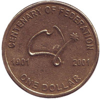 Столетие Федерации. Монета 1 доллар. 2001 год, Австралия.