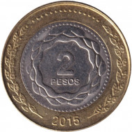 Монета 2 песо. 2015 год, Аргентина. Монета 2 песо. 2015 год, Аргентина.