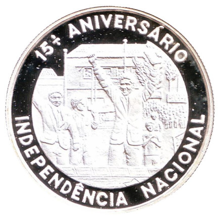 Монета 1000 добр. 1990 год, Сан-Томе и Принсипи. 15 лет независимости.