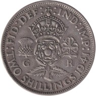 Монета 2 шиллинга. 1941 год, Великобритания.