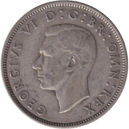 Монета 2 шиллинга. 1941 год, Великобритания. Монета 2 шиллинга. 1941 год, Великобритания.