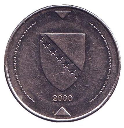 Монета 1 конвертируемая марка. 2000 год, Босния и Герцеговина. Монета 1 конвертируемая марка. 2000 год, Босния и Герцеговина.