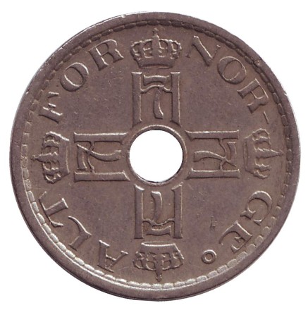 Монета 50 эре. 1929 год, Норвегия. Редкая.