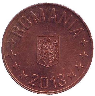 Монета 5 бани. 2013 год, Румыния.