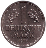 Монета 1 марка. 1978 год (G), ФРГ. Монета 1 марка. 1978 год (G), ФРГ.