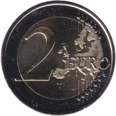 Монета 2 евро. 2025 год (F), Германия. 35 лет объединению Германии.