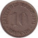 Монета 10 пфеннигов. 1915 год (D), Германская империя. Монета 10 пфеннигов. 1915 год (D), Германская империя.