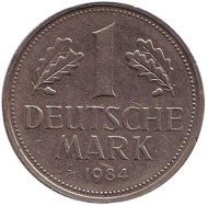 Монета 1 марка. 1984 год (J), ФРГ. Монета 1 марка. 1984 год (J), ФРГ.