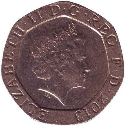 Монета 20 пенсов. 2013 год, Великобритания.