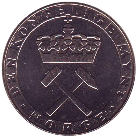 Монета 5 крон, 1986 год, Норвегия. 300 лет монетному двору. Монета 5 крон, 1986 год, Норвегия. 300 лет монетному двору.