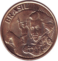 Монета 10 сентаво. 2008 год, Бразилия. Педру I. Монета 10 сентаво. 2008 год, Бразилия. Педру I.