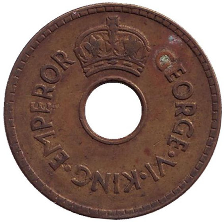 Монета 1 пенни. 1943 год, Фиджи.