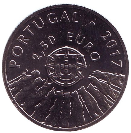 Монета 2,5 евро. 2017 год, Португалия. Маска из Траз-уш-Монтиш. Португальская этнография. Монета 2,5 евро. 2017 год, Португалия. Маска из Траз-уш-Монтиш. Португальская этнография.