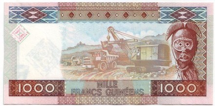 Банкнота 1000 франков. 2010 год, Гвинея.