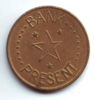 Игровой жетон "Bank Present". (Вар. I). Игровой жетон "Bank Present". (Вар. I).