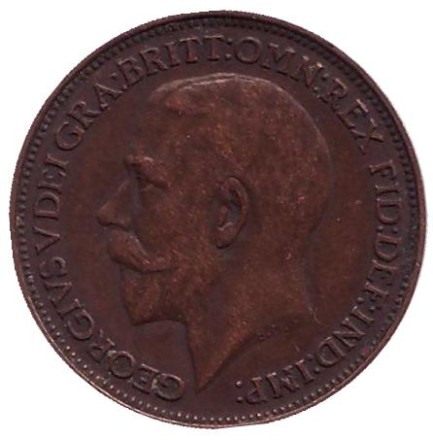 Монета 1 фартинг. 1924 год, Великобритания. Монета 1 фартинг. 1924 год, Великобритания.