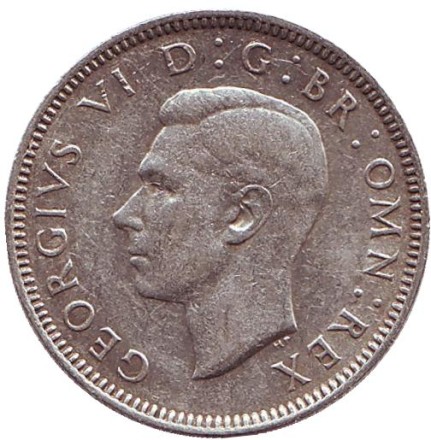 Монета 1 шиллинг. 1943 год, Великобритания. (Шотландский тип)