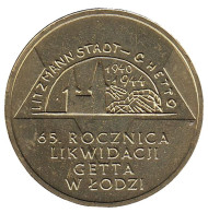 Монета 2 злотых, 2009 год, Польша. 65-я годовщина ликвидации гетто в Лодзи. Монета 2 злотых, 2009 год, Польша. 65-я годовщина ликвидации гетто в Лодзи.