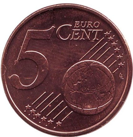 Монета 5 евроцентов. 2010 год, Нидерланды. Монета 5 евроцентов. 2010 год, Нидерланды.