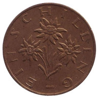 Монета 1 шиллинг. 1972 год, Австрия. Эдельвейс. Монета 1 шиллинг. 1972 год, Австрия. Эдельвейс.