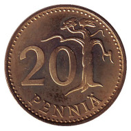 Монета 20 пенни. 1983 год, Финляндия. (K) Монета 20 пенни. 1983 год, Финляндия. (K)