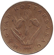 Монета 20 форинтов. 1994 год, Венгрия. Венгерский ирис. Монета 20 форинтов. 1994 год, Венгрия. Венгерский ирис.