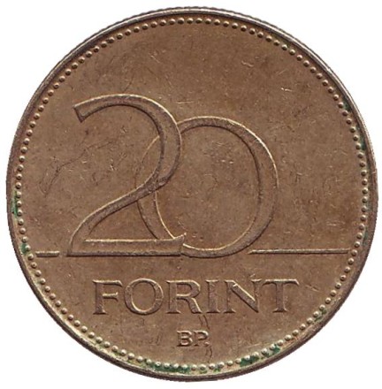 Монета 20 форинтов. 1994 год, Венгрия. Венгерский ирис.