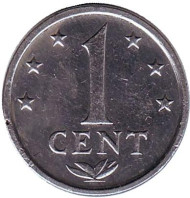 Монета 1 цент. 1985 год, Нидерландские Антильские острова.