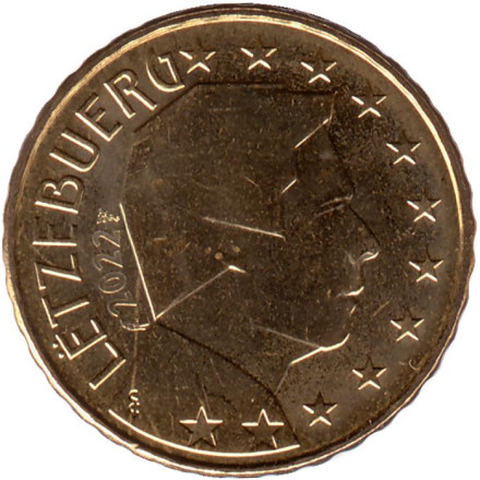Монета 10 центов. 2022 год, Люксембург.