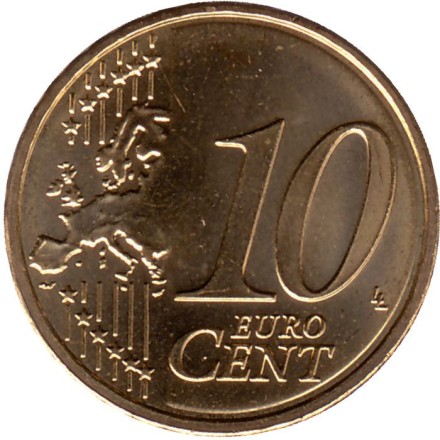 Монета 10 центов. 2022 год, Люксембург.