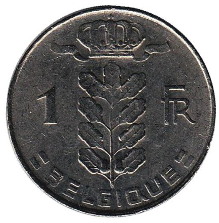 Монета 1 франк. 1974 год, Бельгия. (Belgique)