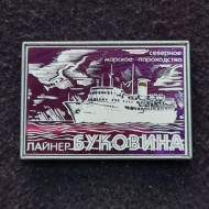 Лайнер "Буковина". Серия "Северное морское пароходство". Значок. СССР. Лайнер "Буковина". Серия "Северное морское пароходство". Значок. СССР.