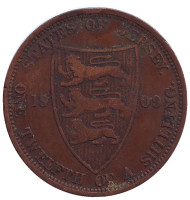 Монета 1/12 шиллинга. 1909 год, Джерси. Монета 1/12 шиллинга. 1909 год, Джерси.