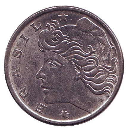 Монета 20 сентаво. 1975 год, Бразилия. Буровая вышка.