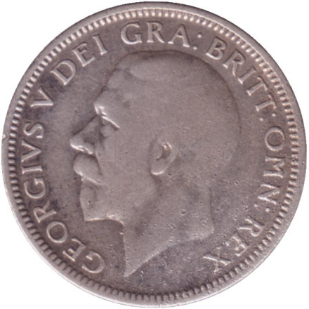 Монета 1 шиллинг. 1927 год, Великобритания. (Новый тип).