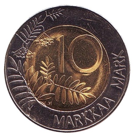 Монета 10 марок. 1998 год, Финляндия. UNC. Глухарь. Монета 10 марок. 1998 год, Финляндия. UNC. Глухарь.
