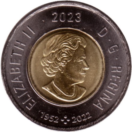 Монета 2 доллара. 2023 год, Канада. День коренных жителей Канады. (Цветная). Монета 2 доллара. 2023 год, Канада. День коренных жителей Канады. (Цветная).