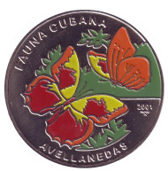 Монета 1 песо, 2001 год, Куба. Бабочка (Avellanedas), фауна Кубы. Монета 1 песо, 2001 год, Куба. Бабочка (Avellanedas), фауна Кубы.