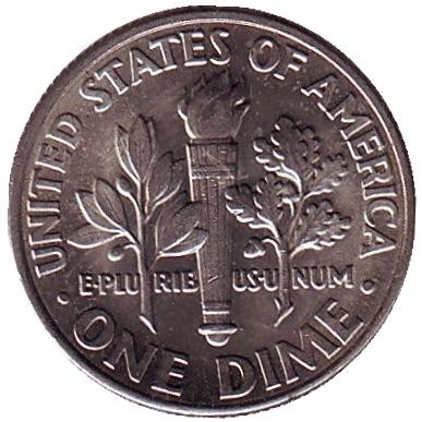 Монета 10 центов. 2003 (P) год, США. Рузвельт.