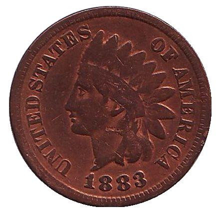 Монета 1 цент. 1883 год, США. Индеец.
