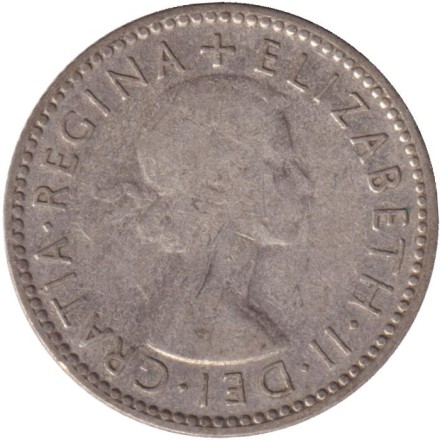 Монета 6 пенсов. 1954 год, Австралия.